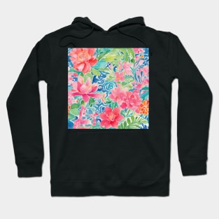 Preppy watercolor flowers Hoodie